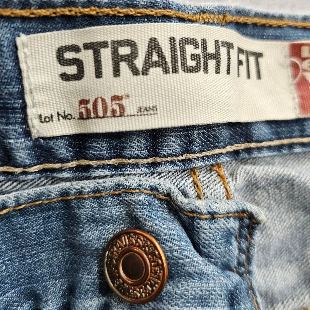 Levi's 505‎ Jeans Mens 34x34 Blue Denim Faded Streetwear Americana Straight Fit